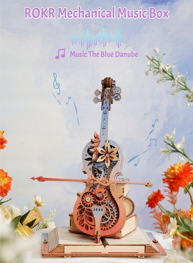 ROKR 3D Puzzles for Adults, Wooden Music Boxes-Cello, Model Kits for Adults, DIY Building Sets, Birthday Gifts Hobbies for Women Men - Image 2